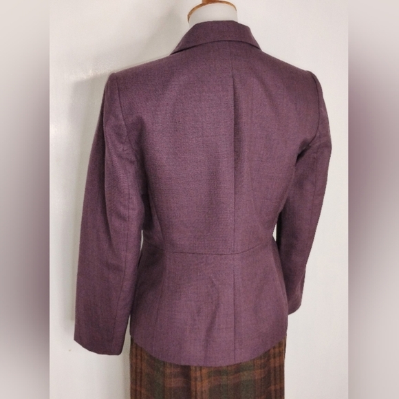 DARK PLUM WOOL BLEND JACKET - Picture 7 of 8